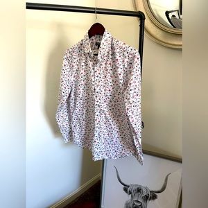 Express Button Down Shirt Mens Size Medium M (15-15.5) Floral Flower Collared